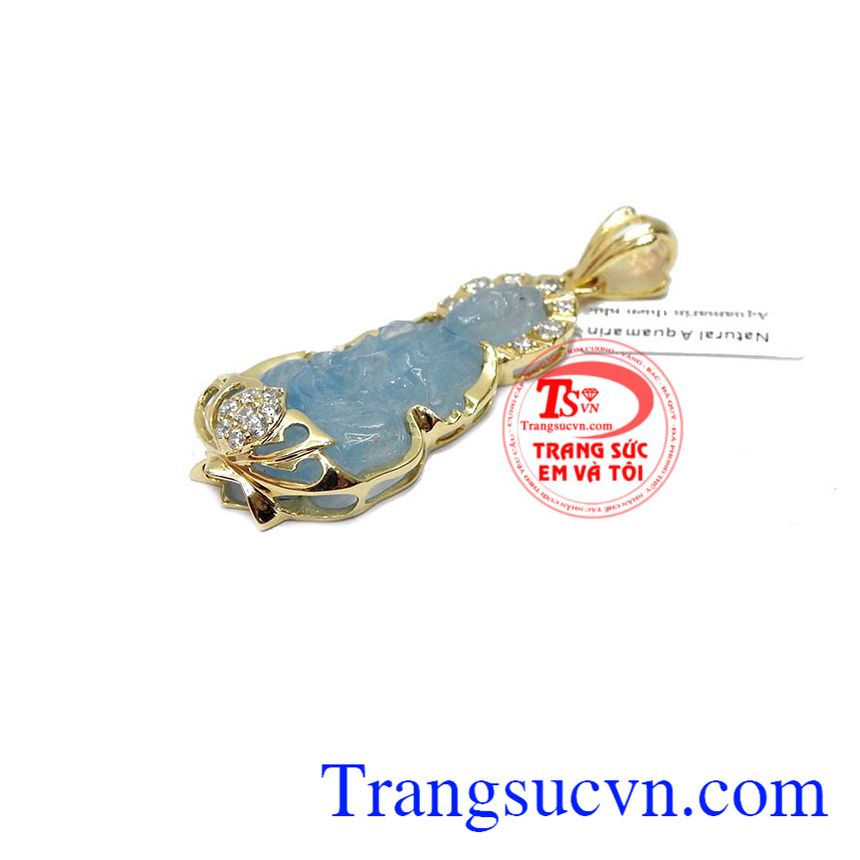 Mặt dây phật quan âm đá aquamarin,Trang sức nam,Mặt dây chuyền nam Mặt dây phật quan âm đá aquamarin,Trang sức nam,Mặt dây chuyền nam