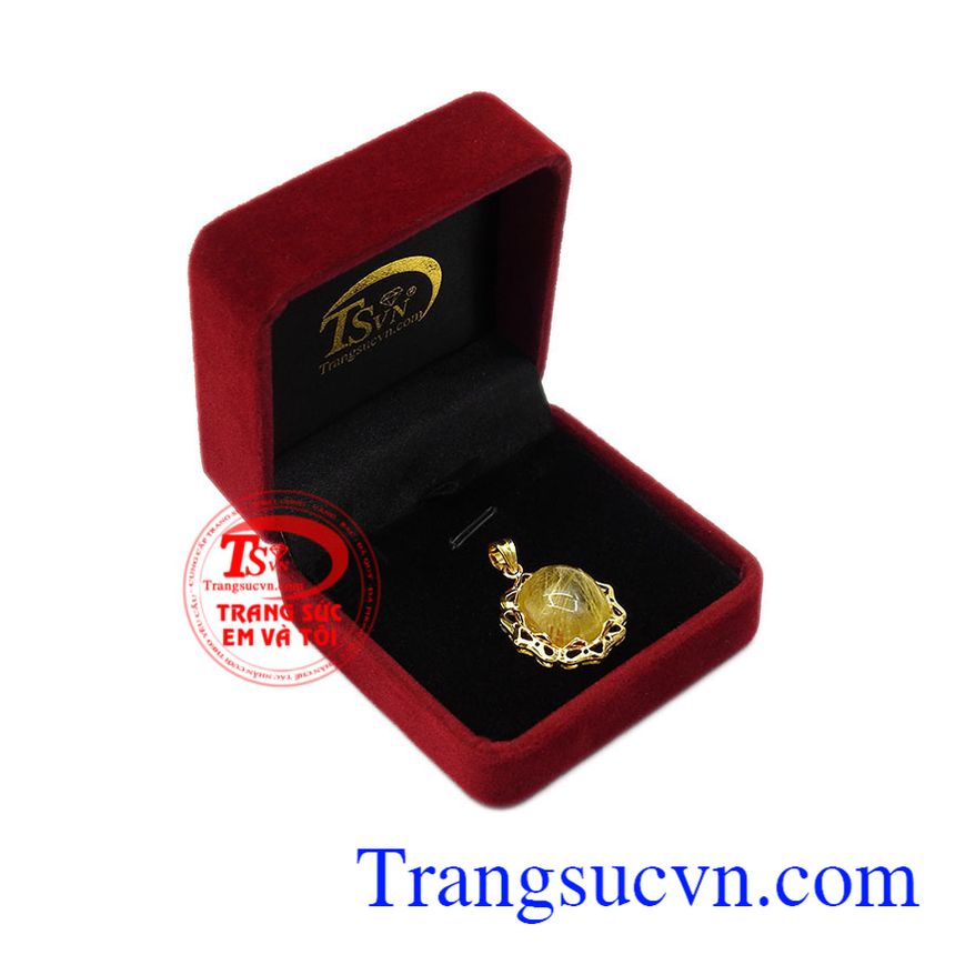 Mặt dây thạch anh tóc,Mặt dây vàng đá quý,Trang sức nữ