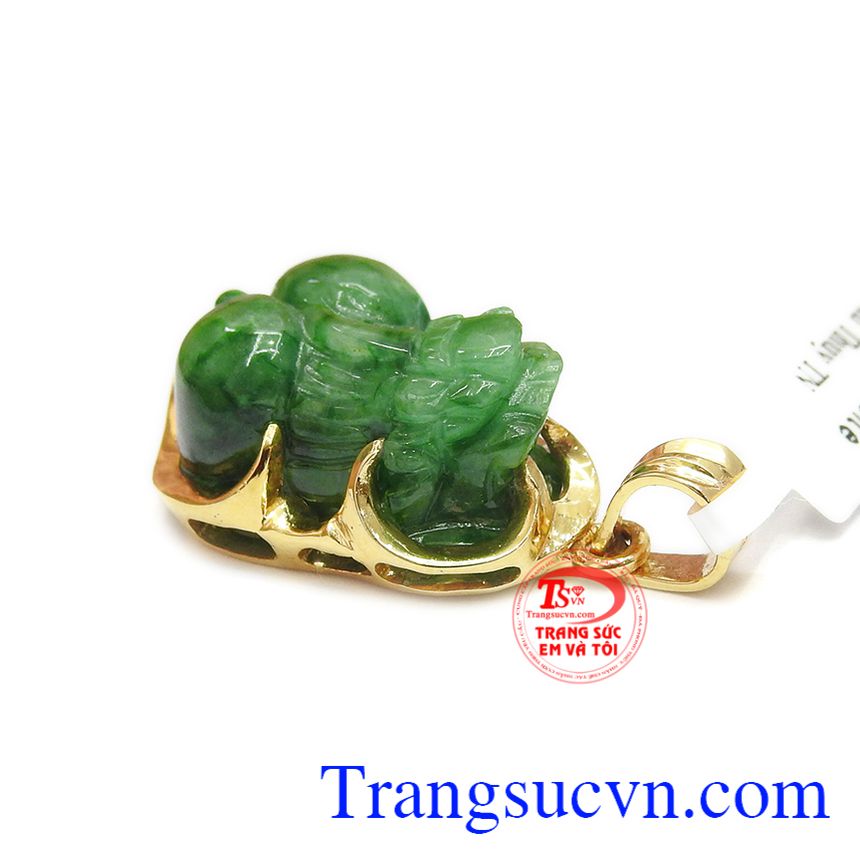 Mặt dây tỳ hưu cẩm thạch bình an,Tỳ hưu vàng,Trang sức nam