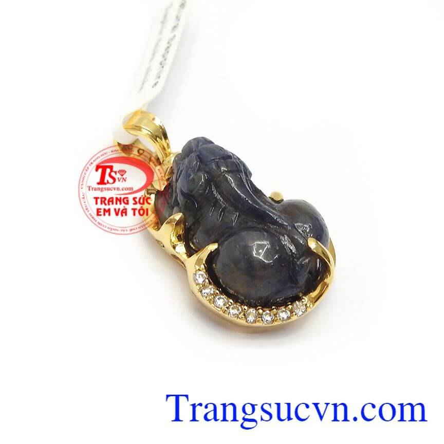 Mặt Dây Tỳ Hưu Sapphire Thịnh Vượng,Tỳ hưu vàng,Trang sức nam