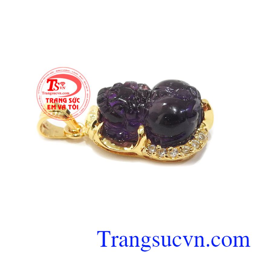 Mặt dây tỳ hưu thạch anh tím,Tỳ hưu vàng,Trang sức nam Mặt dây tỳ hưu thạch anh tím,Tỳ hưu vàng,Trang sức nam