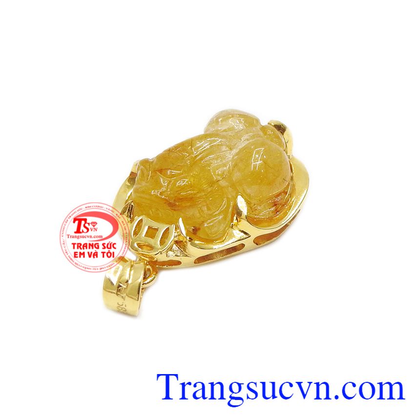 Mặt dây tỳ hưu thạch anh tóc thịnh vượng,Tỳ hưu vàng,Trang sức nam Mặt dây tỳ hưu thạch anh tóc thịnh vượng,Tỳ hưu vàng,Trang sức nam