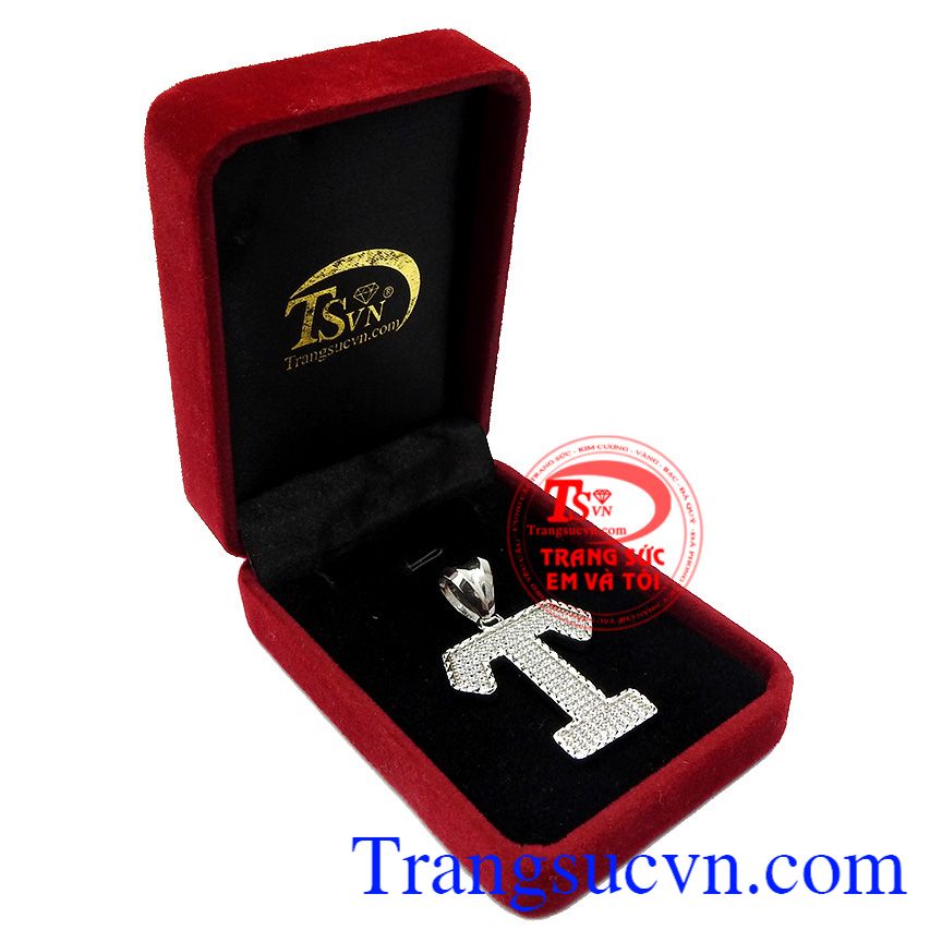 Mặt dây vàng trắng nam chữ T,Mặt dây chuyền nam,Trang sức nam Mặt dây vàng trắng nam chữ T,Mặt dây chuyền nam,Trang sức nam