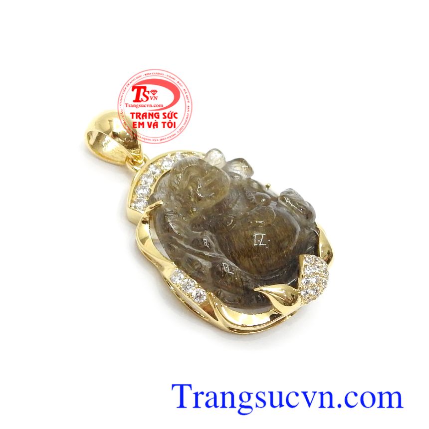 Mặt Di Lặc thạch anh tóc may mắn,Mặt dây chuyền nam,Trang sức nam Mặt Di Lặc thạch anh tóc may mắn,Mặt dây chuyền nam,Trang sức nam