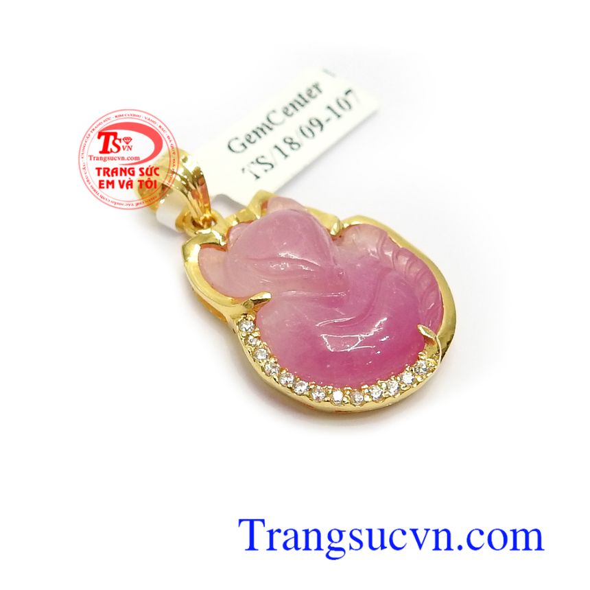 Mặt Hồ Ly Sapphire May Mắn, mặt dây saphir, mặt dây đá quý Mặt Hồ Ly Sapphire May Mắn, mặt dây saphir, mặt dây đá quý
