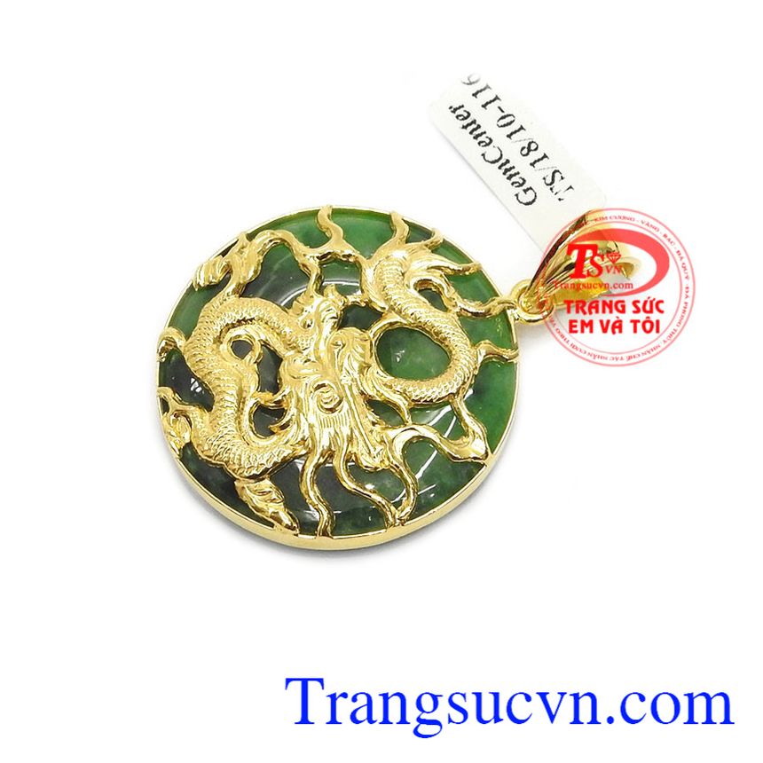 Mặt ngọc rồng vàng 14k,Mặt dây chuyền nam,Trang sức nam Mặt ngọc rồng vàng 14k,Mặt dây chuyền nam,Trang sức nam