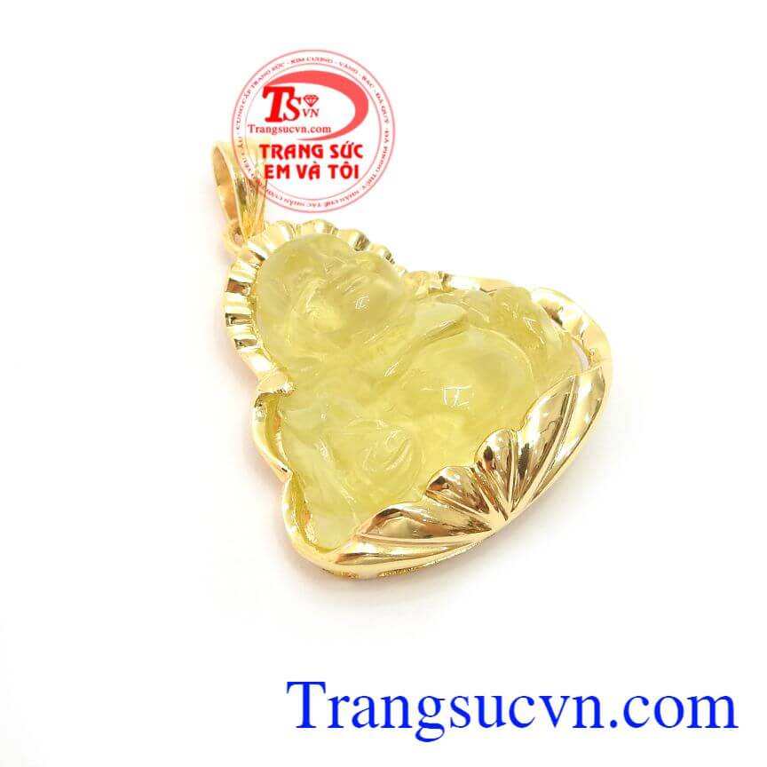 Mặt Phật Thạch Anh Hạnh Phúc, mặt dây vàng tây, mặt dây phật di lặc Mặt Phật Thạch Anh Hạnh Phúc, mặt dây vàng tây, mặt dây phật di lặc
