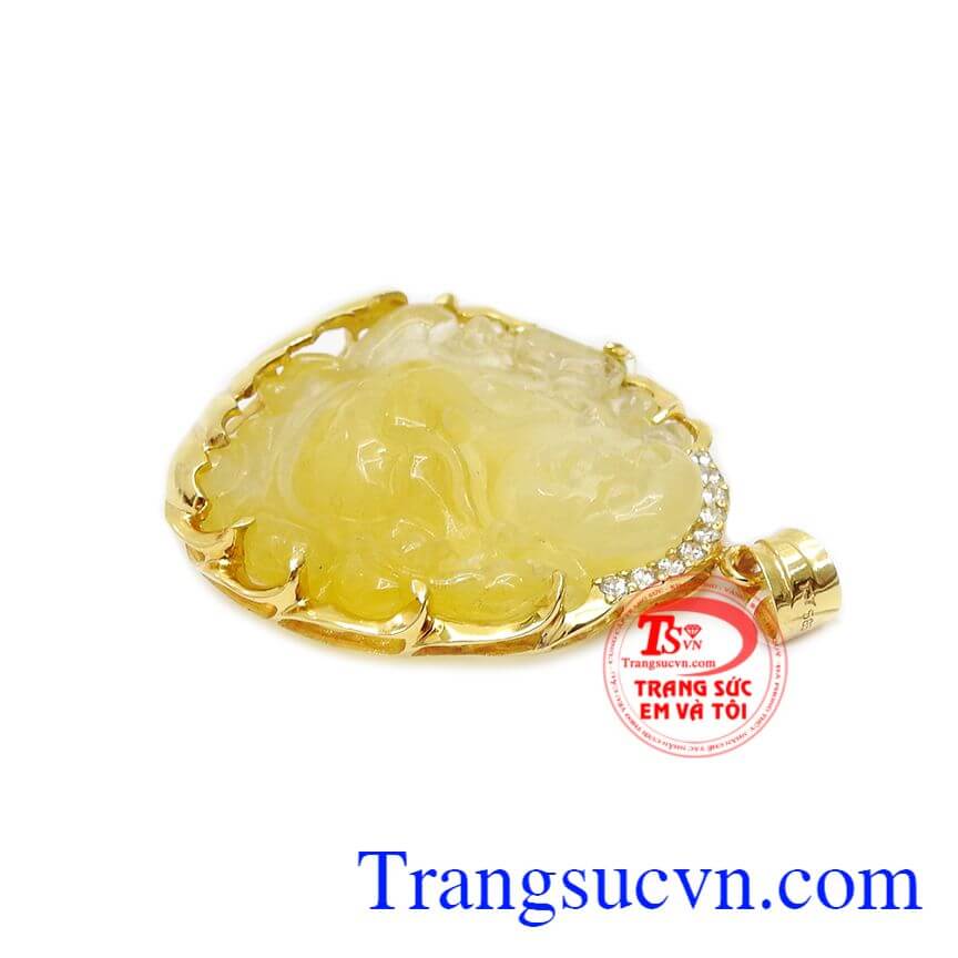 Mặt thạch anh tóc di lặc 14k,Mặt dây chuyền nam,Trang sức nam Mặt thạch anh tóc di lặc 14k,Mặt dây chuyền nam,Trang sức nam