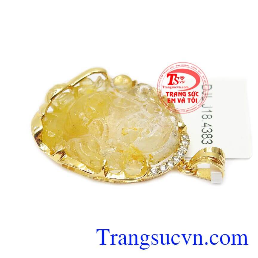 Mặt thạch anh tóc di lặc mệnh Kim,Mặt dây chuyền nam,Trang sức nam