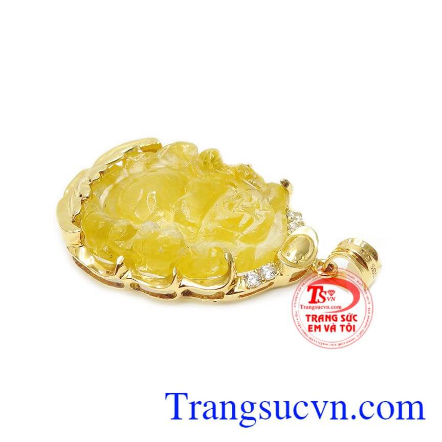 Mặt thạch anh tóc thiên nhiên đĩnh vàng,Mặt phật bọc vàng,Trang sức nam Mặt thạch anh tóc thiên nhiên đĩnh vàng,Mặt phật bọc vàng,Trang sức nam