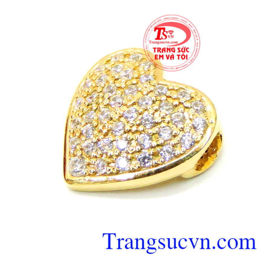 Mặt trái tim vàng 18k, mặt dây vàng tây, mặt dây đẹp
