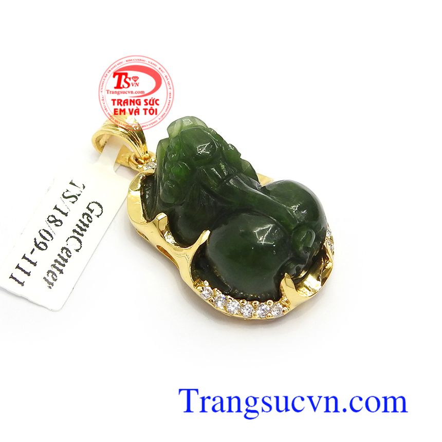 Mặt Tỳ Hưu Cẩm Thạch Tài Lộc,Mặt dây chuyền nam,Trang sức nam