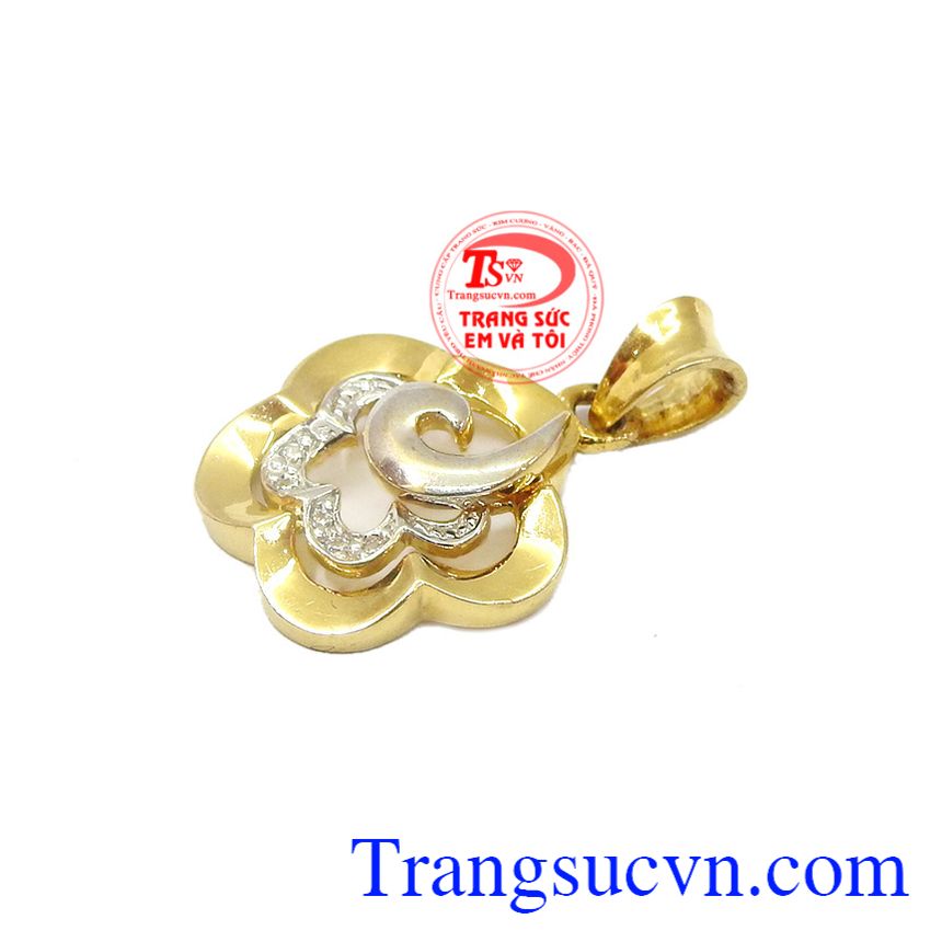 Mặt vàng hoa cách điệu, mặt dây chuyền đẹp, mặt dây nữ
