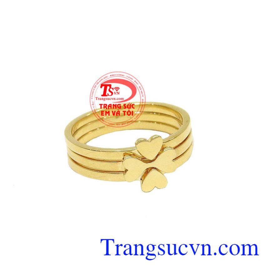 Nhẫn Cỏ 3 Lá Xinh Xắn, Nhẫn nữ vàng tây đẹp, Nhẫn nữ vàng 18k