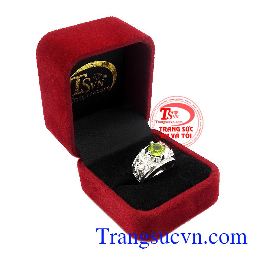 Nhẫn nam bạc Peridot cá tính,Nhẫn nam bạc,Trang sức bạc Nhẫn nam bạc Peridot cá tính,Nhẫn nam bạc,Trang sức bạc