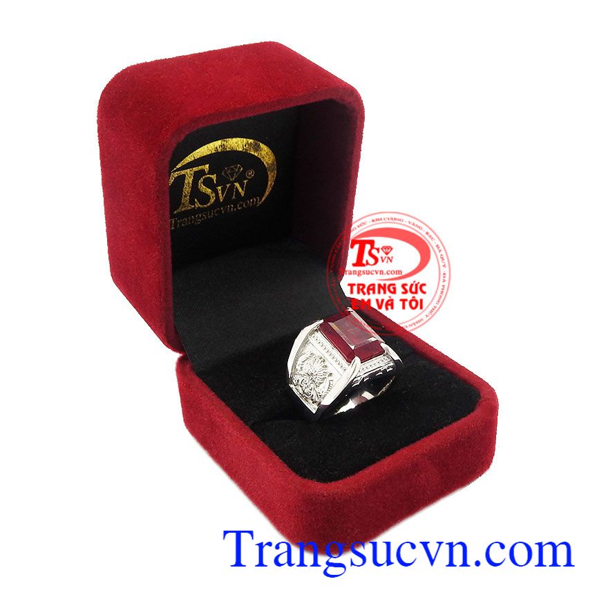 Nhẫn nam bạc Ruby mạnh mẽ,Nhẫn nam bạc,Trang sức bạc Nhẫn nam bạc Ruby mạnh mẽ,Nhẫn nam bạc,Trang sức bạc