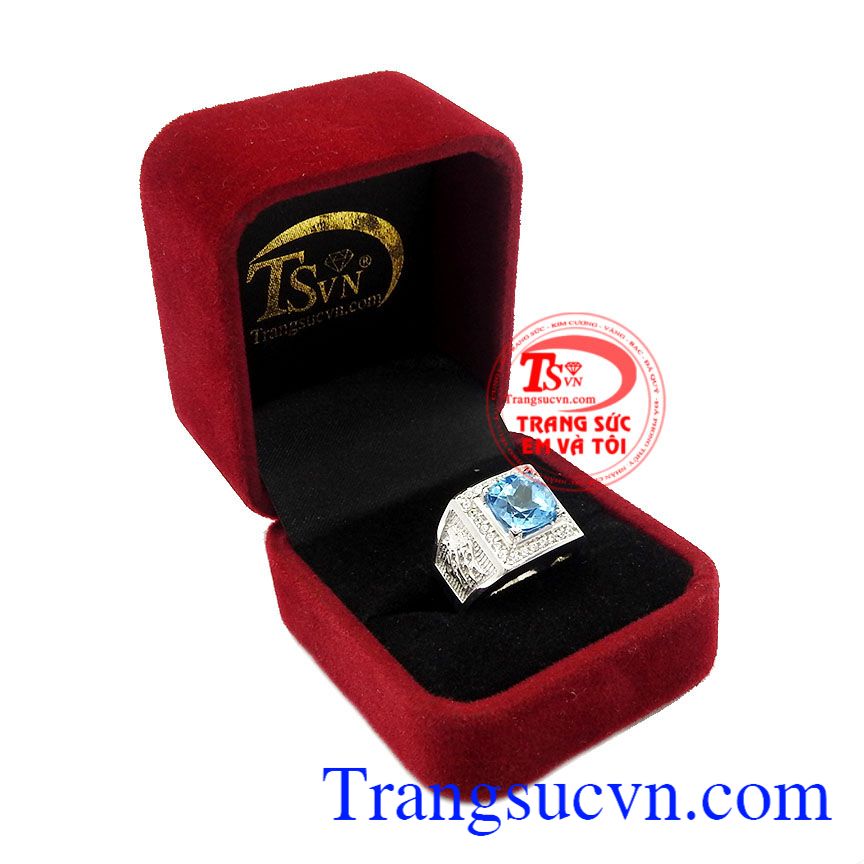 Nhẫn nam bạc Topaz thiên nhiên,Nhẫn nam bạc,Trang sức bạc Nhẫn nam bạc Topaz thiên nhiên,Nhẫn nam bạc,Trang sức bạc