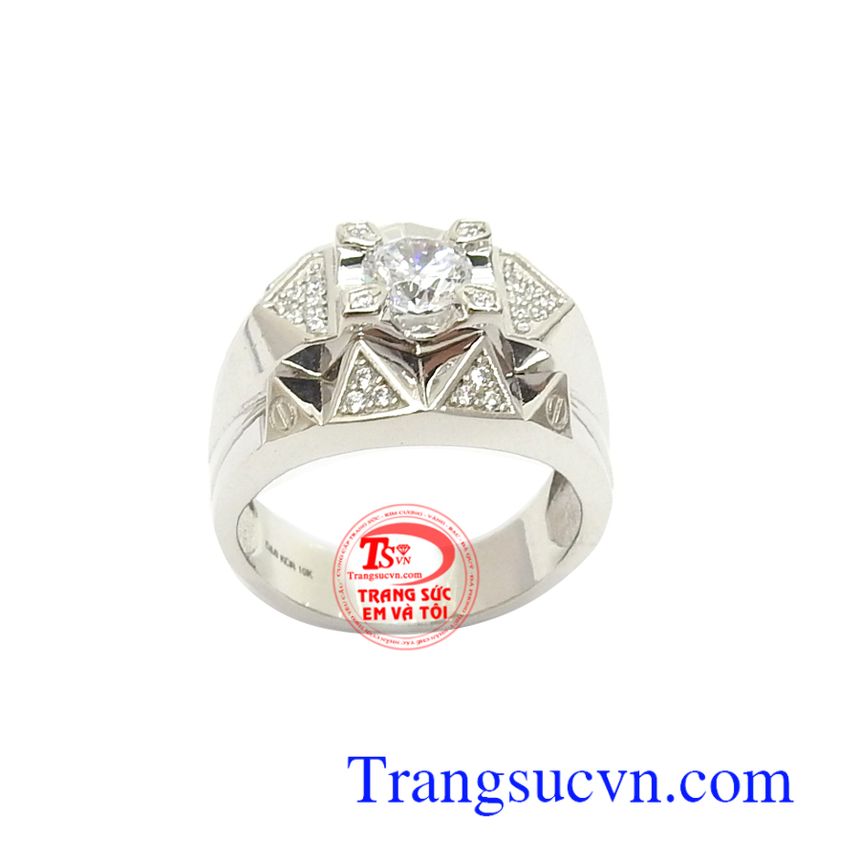 Nhẫn Nam H&agrave;n Quốc 10k Tinh Tế, nhẫn nam đẹp, nhẫn nam v&agrave;ng trắng