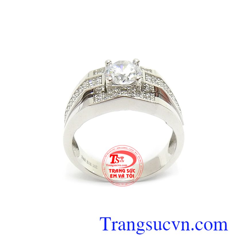 Nhẫn Nam Korea Sang Trọng, nhẫn nam vàng tây, nhẫn nam vàng trắng