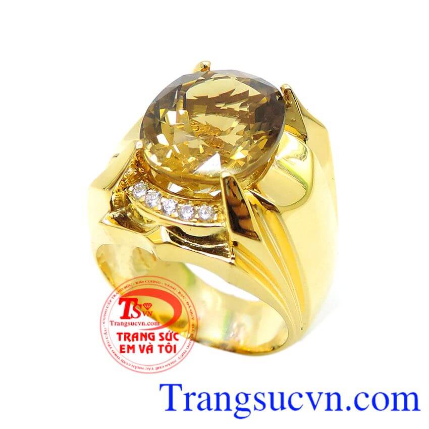 Nhẫn nam thạch anh khói,Nhẫn nam đẹp,Trang sức nam