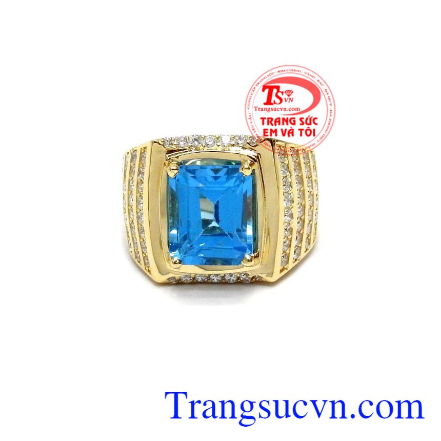 Nhẫn Nam Topaz Hoàng Gia, nhẫn nam vàng tây, nhẫn nam đá quý Nhẫn Nam Topaz Hoàng Gia, nhẫn nam vàng tây, nhẫn nam đá quý