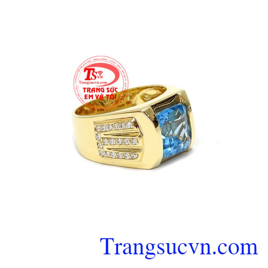Nhẫn Nam Topaz Sang Trọng, nhẫn nam đẹp, nhẫn nam vàng tây Nhẫn Nam Topaz Sang Trọng, nhẫn nam đẹp, nhẫn nam vàng tây