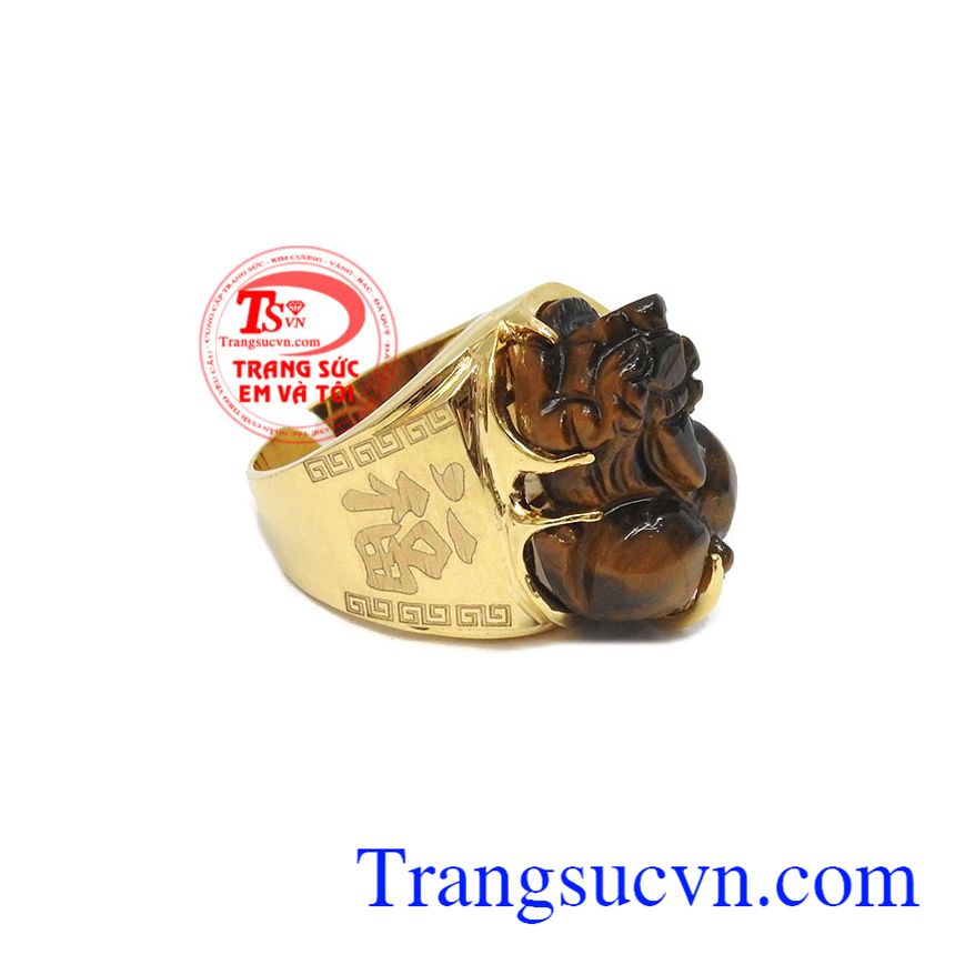 Nhẫn nam tỳ hưu đá mắt hổ, nhẫn nam đẹp, nhẫn nam đá mắt hổ