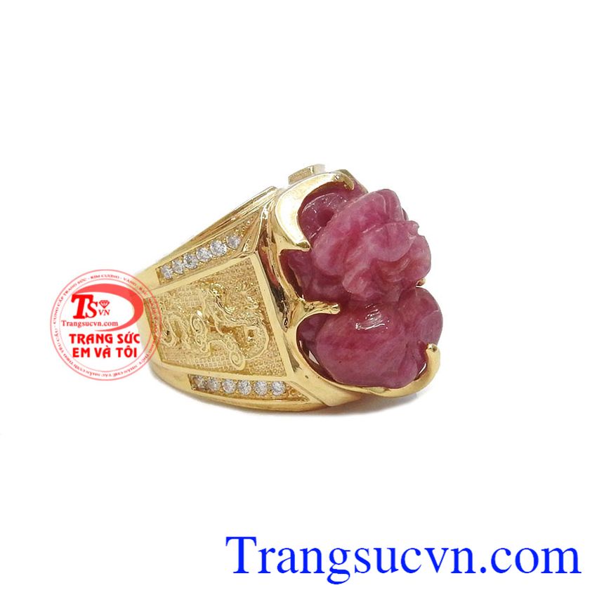 Nhẫn nam tỳ hưu ruby may mắn, nhẫn nam đẹp, nhẫn nam ruby Nhẫn nam tỳ hưu ruby may mắn, nhẫn nam đẹp, nhẫn nam ruby