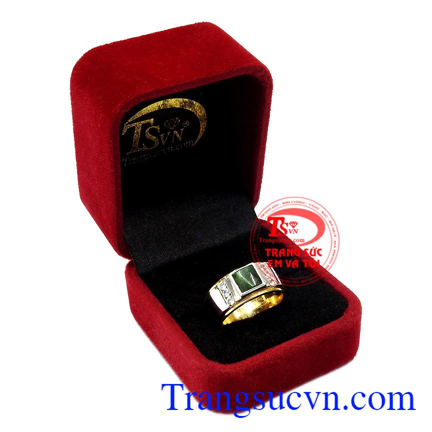 Nhẫn nam vàng Jadeite nam tính,Nhẫn nam đẹp,Trang sức nam