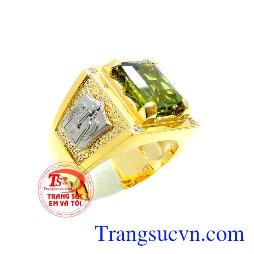 Nhẫn nam vàng peridot,Nhẫn nam đẹp,Nhẫn nam vàng