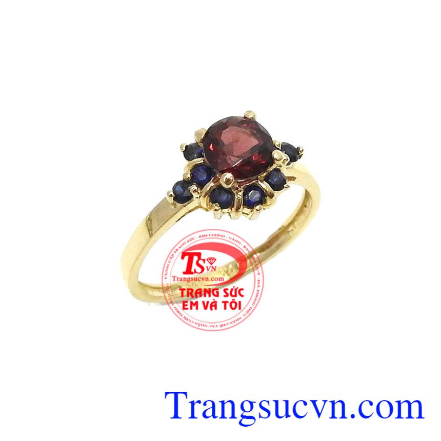 Nhẫn nữ granet may mắn,Nhẫn nữ vàng tây,Trang sức nữ Nhẫn nữ granet may mắn,Nhẫn nữ vàng tây,Trang sức nữ