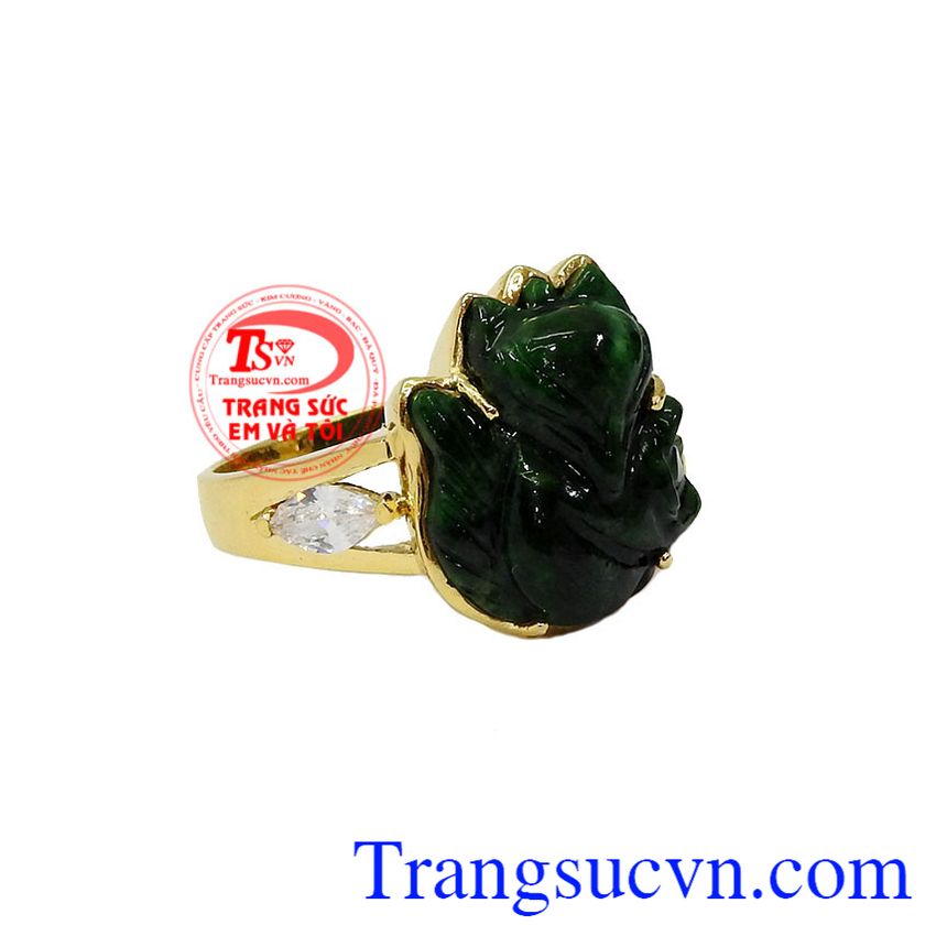 Nhẫn nữ hồ ly 18k, nhẫn nữ ngọc cẩm thạch, nhẫn nữ vàng tây Nhẫn nữ hồ ly 18k, nhẫn nữ ngọc cẩm thạch, nhẫn nữ vàng tây