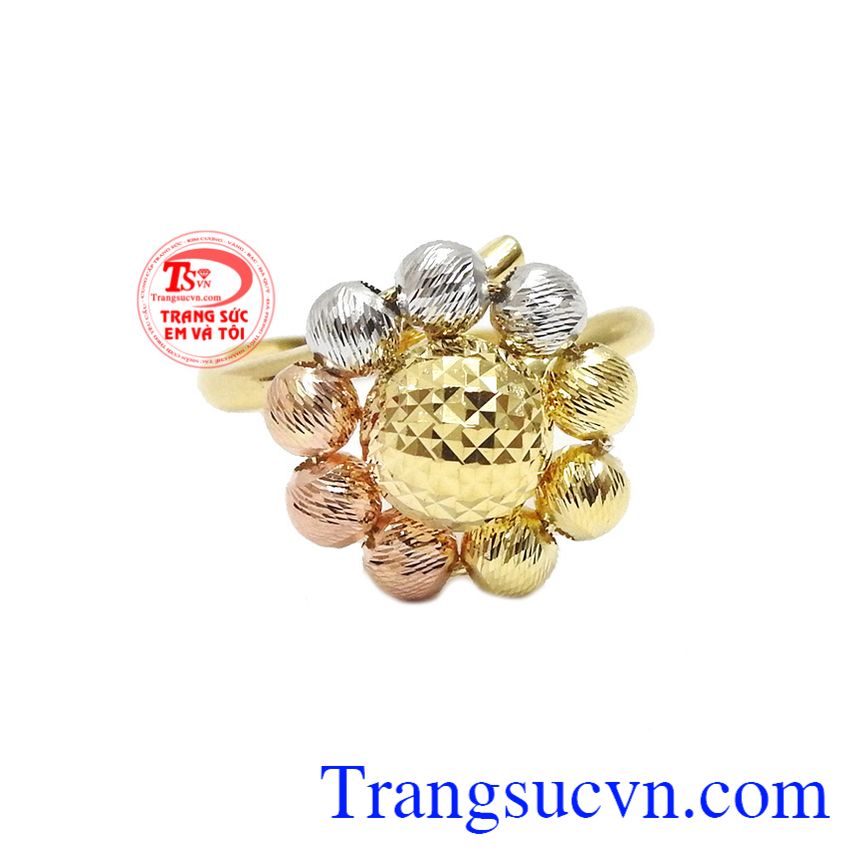 Nhẫn nữ hoa vàng độc đáo,Nhẫn nữ vàng tây,Trang sức nữ