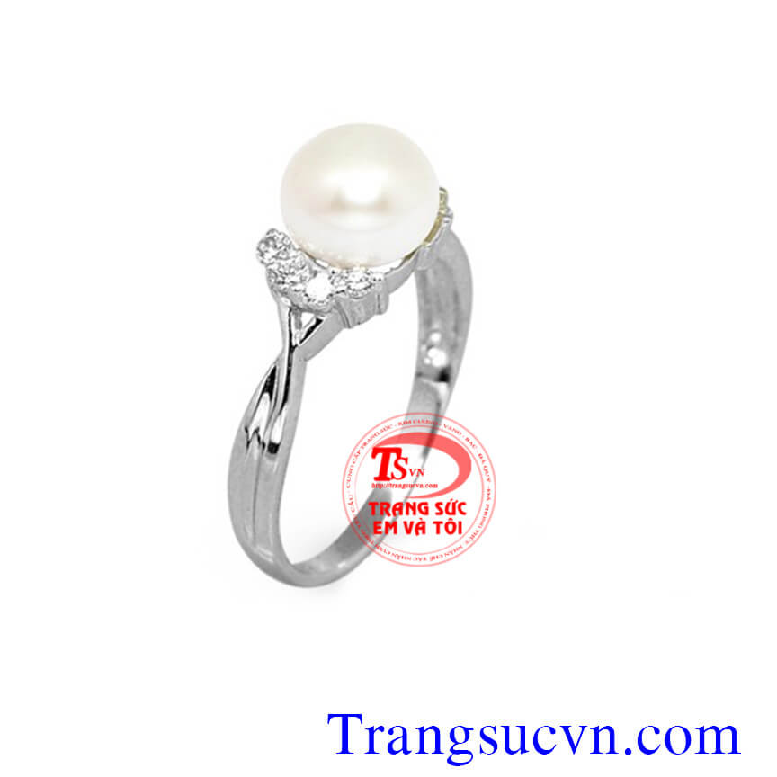 Nhẫn nữ ngọc trai vàng trắng 14k,Nhẫn nữ đá quý,Trang sức nữ Nhẫn nữ ngọc trai vàng trắng 14k,Nhẫn nữ đá quý,Trang sức nữ