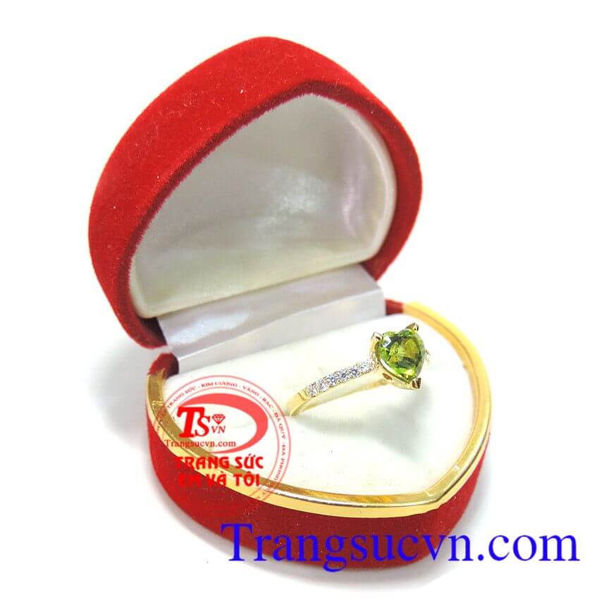 Nhẫn nữ peridot trái tim,Nhẫn nữ đá quý,Trang sức nữ Nhẫn nữ peridot trái tim,Nhẫn nữ đá quý,Trang sức nữ