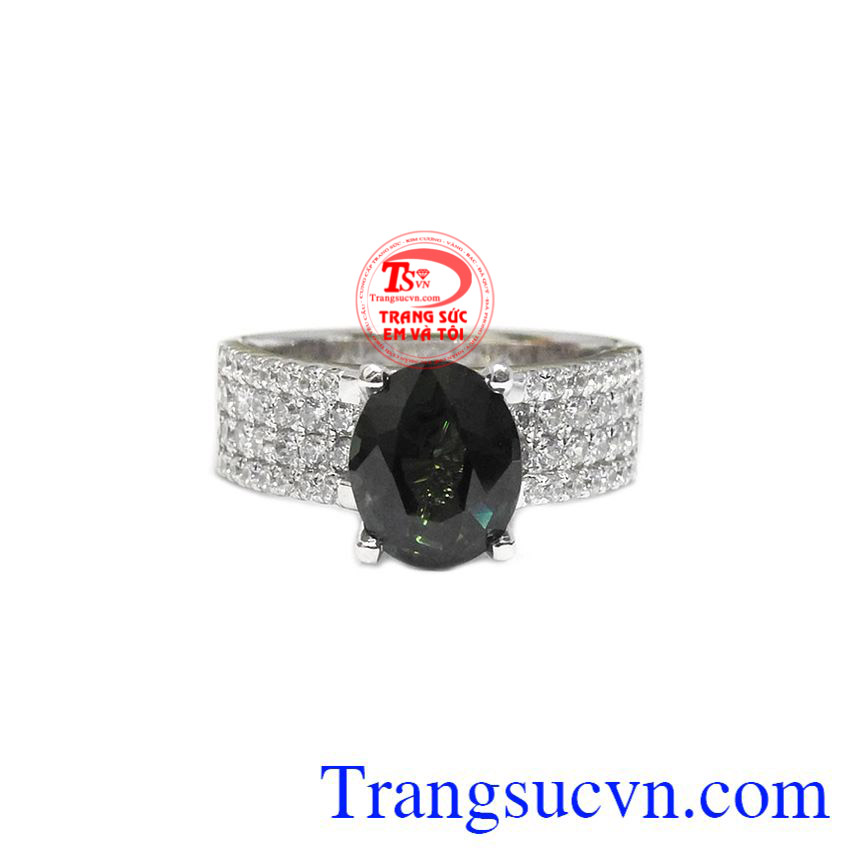 Nhẫn nữ Saphir mạnh mẽ,Nhẫn nữ đá quý,Trang sức nữ