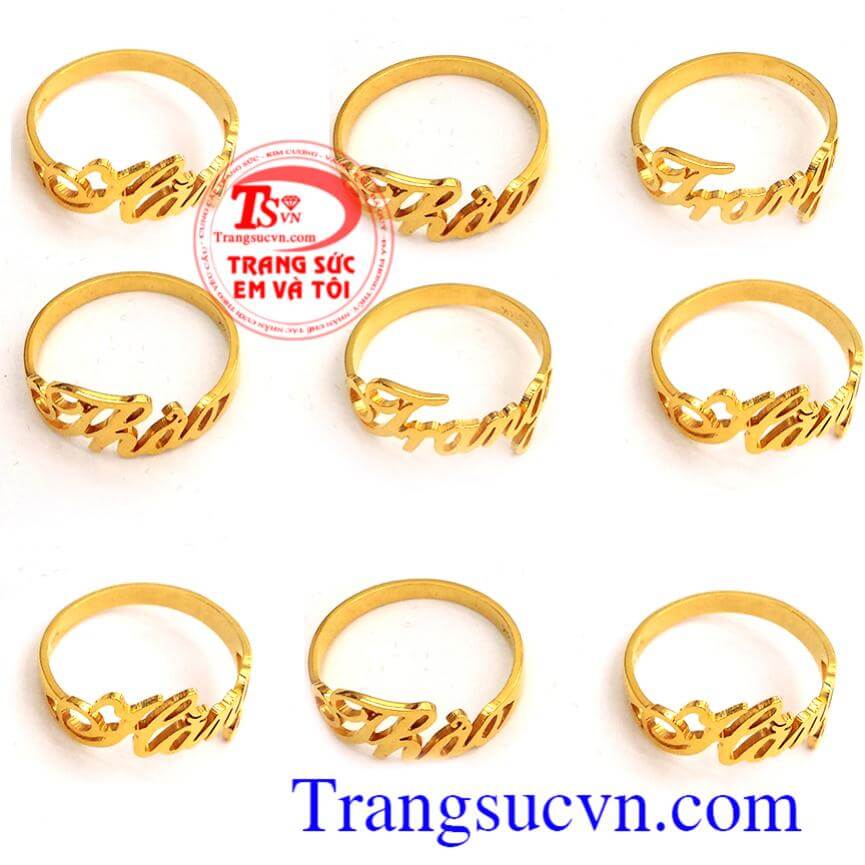 Nhẫn nữ theo tên mình vàng tây,Nhẫn nữ đá quý,Trang sức nữ