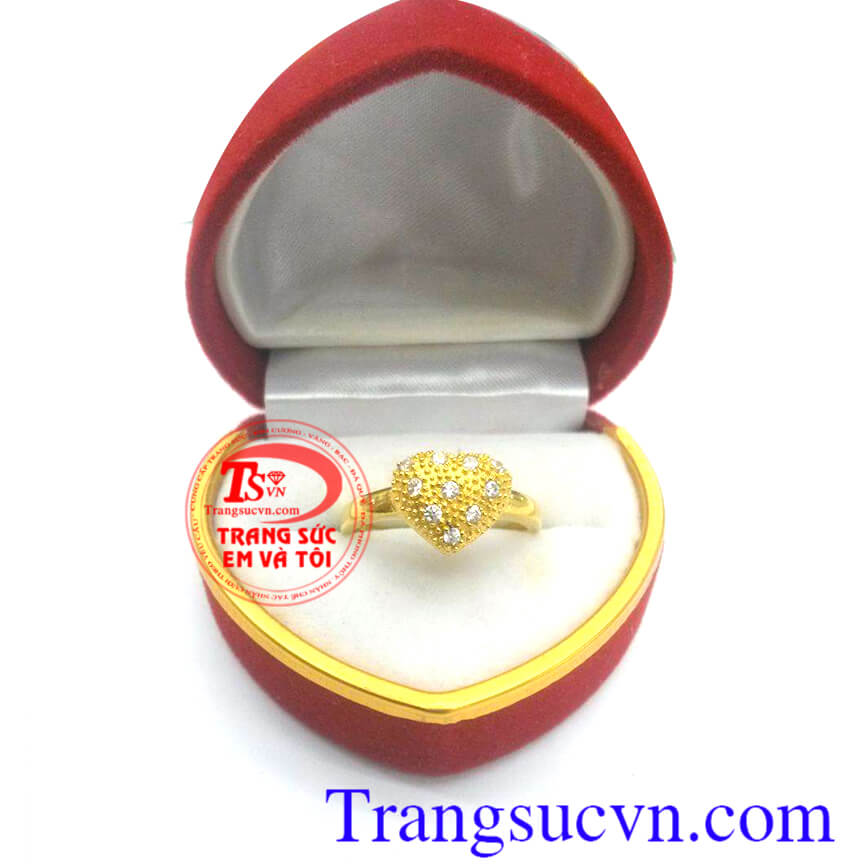 Nhẫn nữ trái tim vàng,Nhẫn nữ đá quý,Trang sức nữ