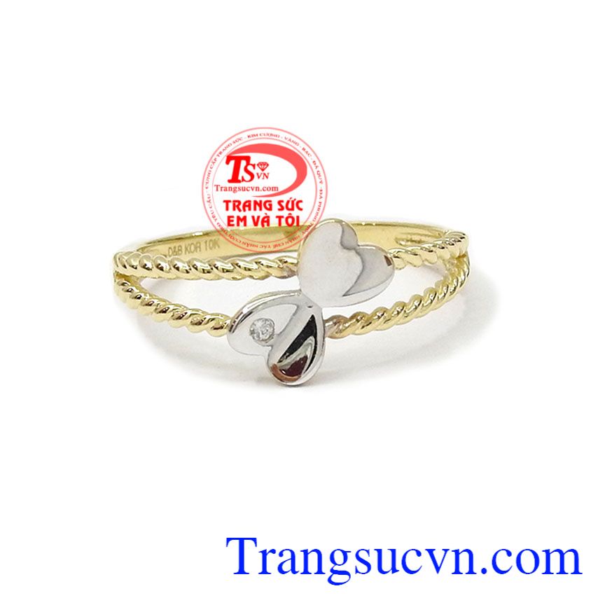 Nhẫn nữ trái tim xinh xắn, nhẫn nữ đẹp, nhẫn nữ vàng tây