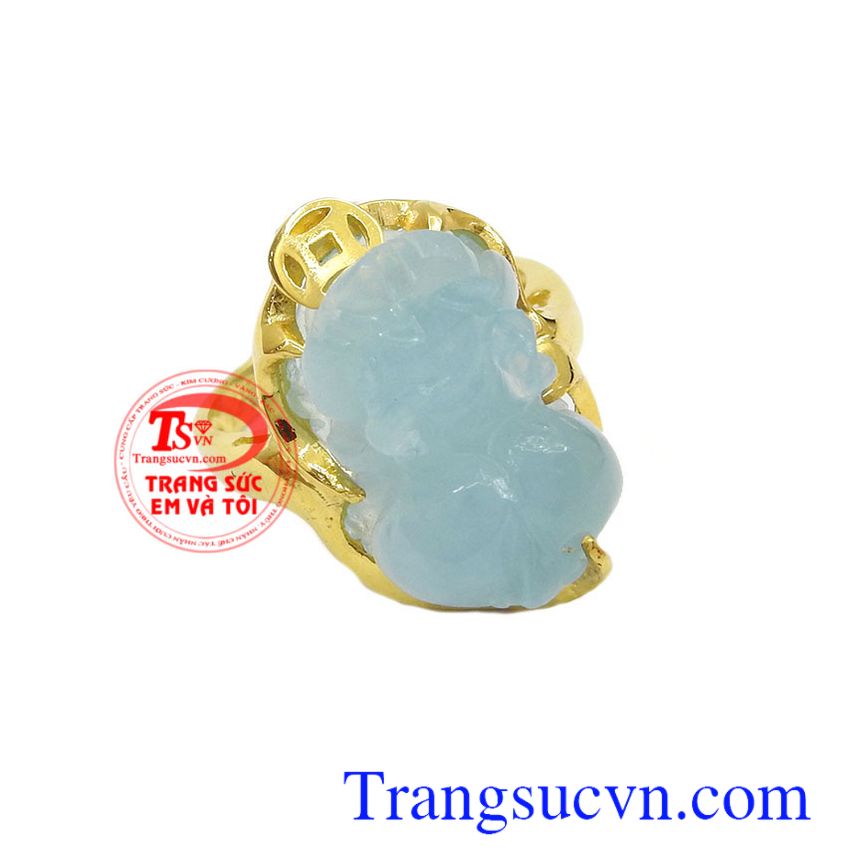 Nhẫn nữ tỳ hưu ngậm tiền aquamarine, Nhẫn nữ tỳ hưu, Nhẫn nữ v&agrave;ng t&acirc;y