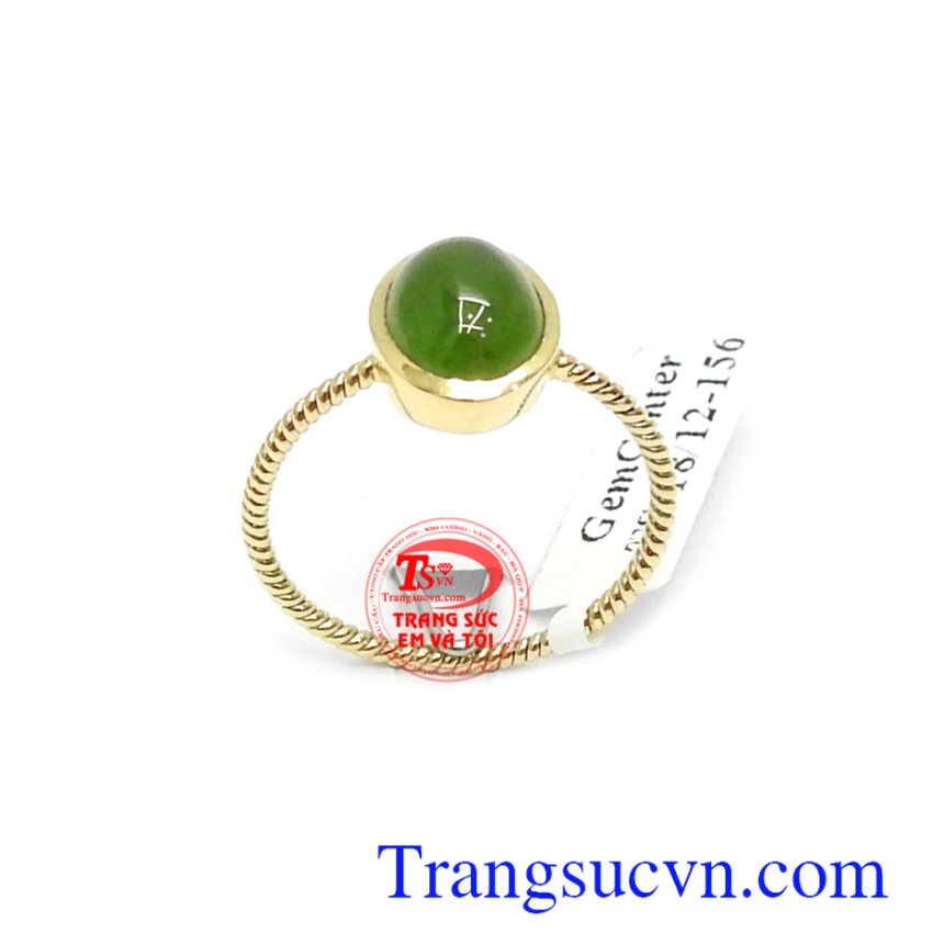 Nhẫn nữ vàng Nephrite may mắn,Nhẫn nữ đá quý,Trang sức nữ
