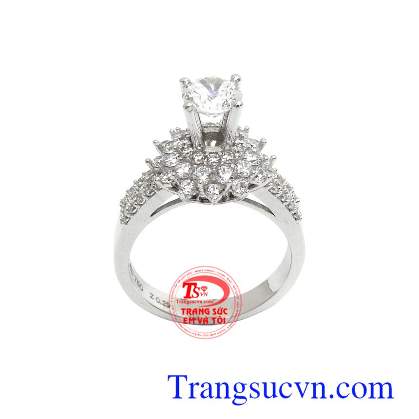 Nhẫn nữ vàng trắng dịu dàng,Nhẫn nữ đá quý,Trang sức nữ Nhẫn nữ vàng trắng dịu dàng,Nhẫn nữ đá quý,Trang sức nữ