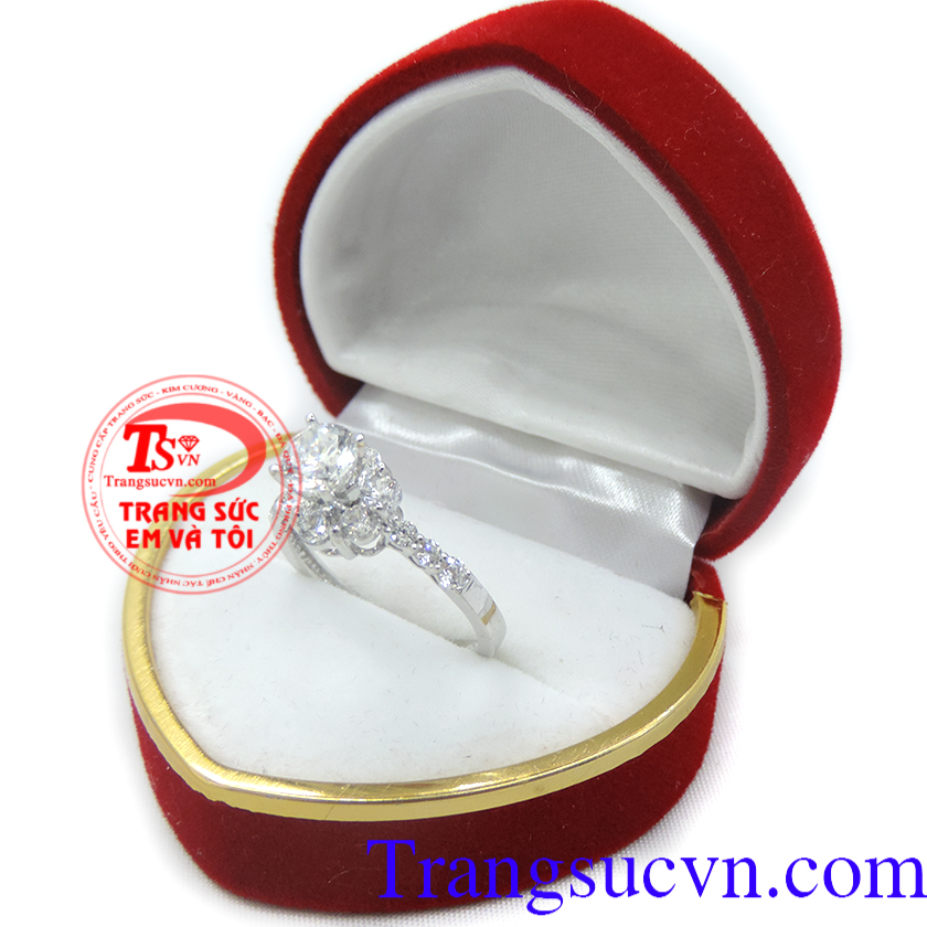 Nhẫn nữ vàng trắng kim cương nhân tạo,Nhẫn nữ đá quý,Trang sức nữ Nhẫn nữ vàng trắng kim cương nhân tạo,Nhẫn nữ đá quý,Trang sức nữ