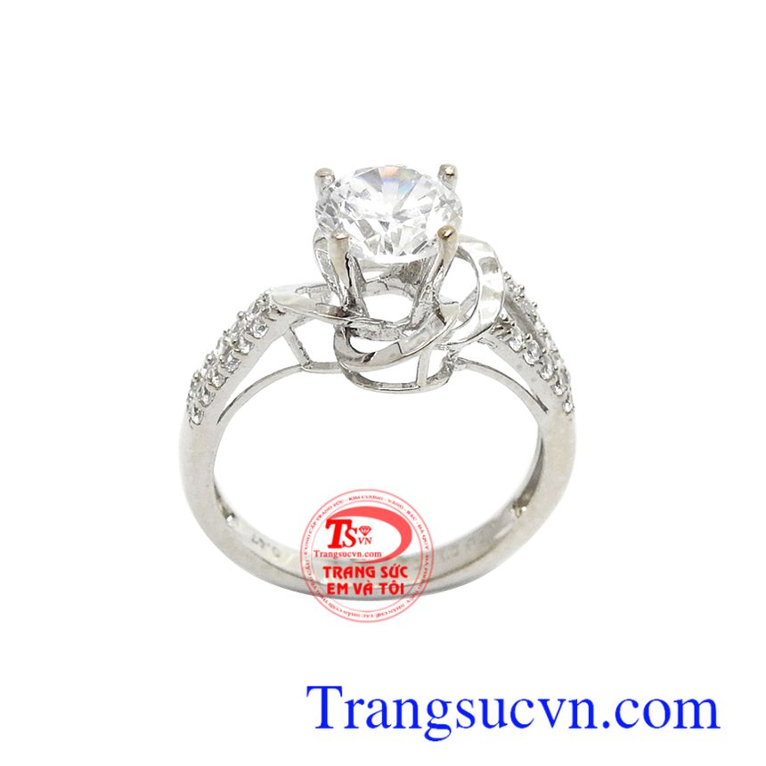 Nhẫn nữ vàng trắng Korea phong cách,Nhẫn nữ đá quý,Trang sức nữ