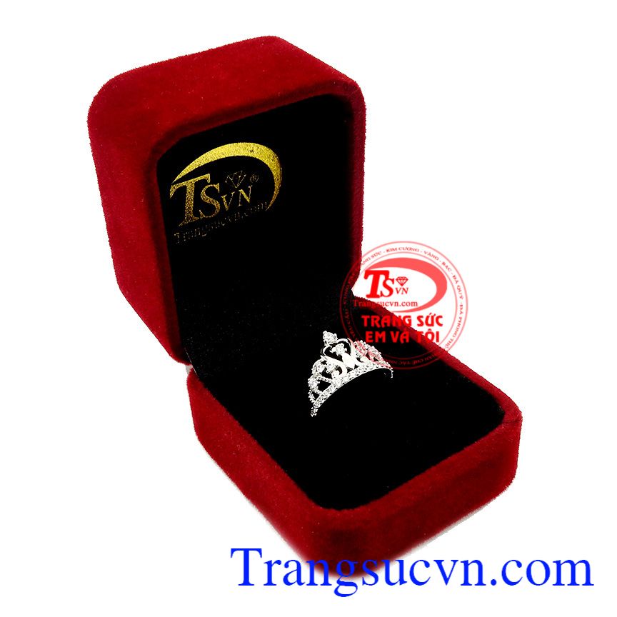 Nhẫn nữ vàng trắng vương miện,Nhẫn nữ đá quý,Trang sức nữ Nhẫn nữ vàng trắng vương miện,Nhẫn nữ đá quý,Trang sức nữ