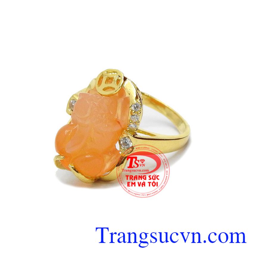 Nhẫn nữ v&agrave;ng tỳ hưu hưng thịnh, nhẫn nữ tỳ hưu, nhẫn nữ đẹp