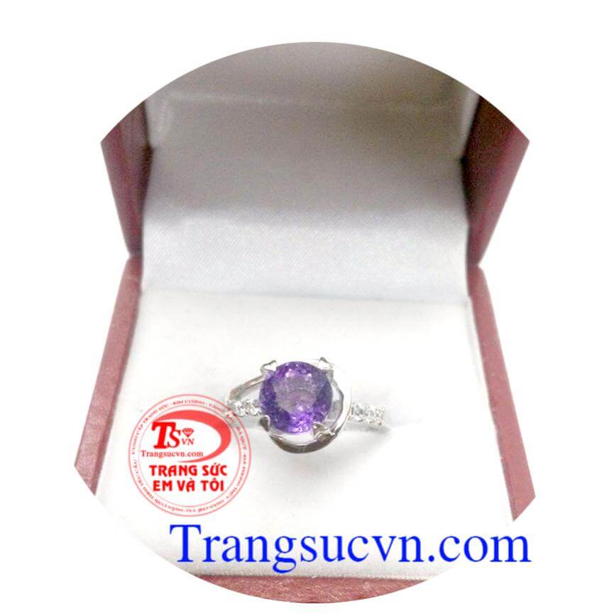 Nhẫn thạch anh tím nữ vàng trắng,Trang sức nữ,Nhẫn nữ đá quý Nhẫn thạch anh tím nữ vàng trắng,Trang sức nữ,Nhẫn nữ đá quý