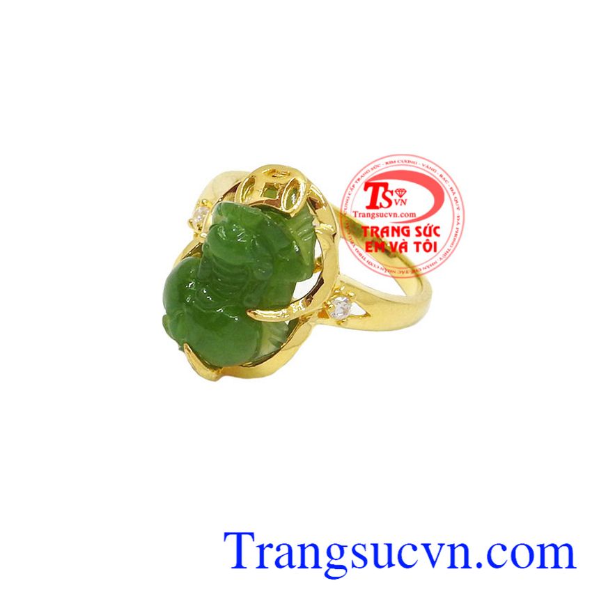 Nhẫn Tỳ Hưu Nephrite Thịnh Vượng, Nhẫn nữ v&agrave;ng t&acirc;y, nhẫn nữ tỳ hưu