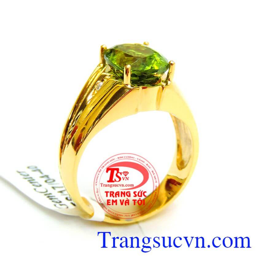 Nhẫn vàng peridot hộ mệnh,Nhẫn nam vàng,Nhẫn nam đẹp