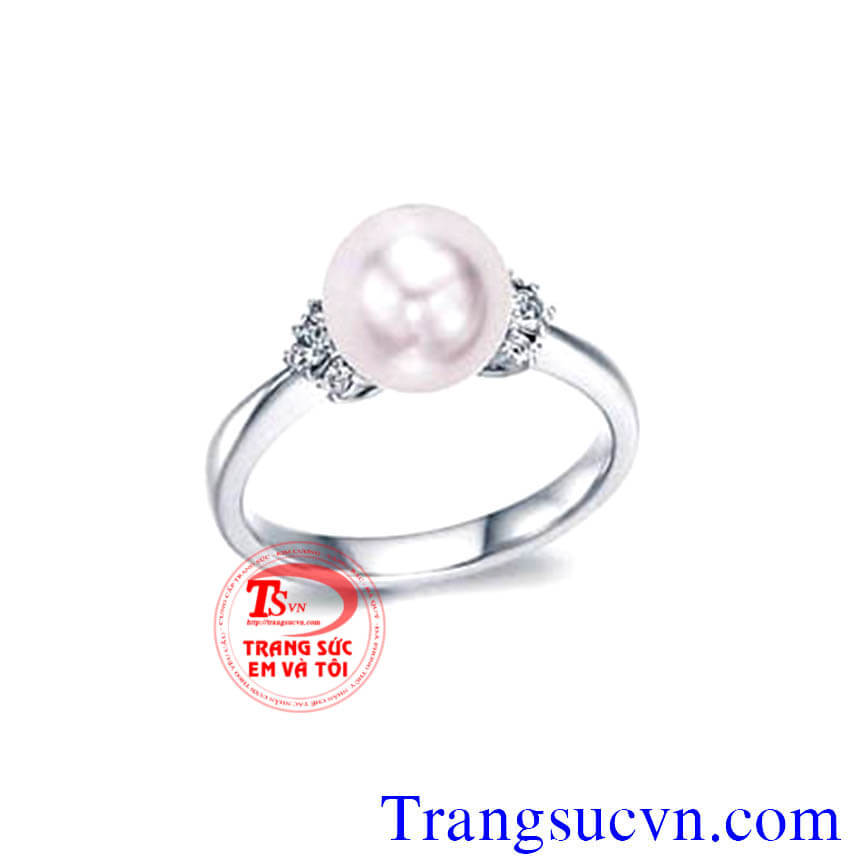 Nhẫn vàng trắng ngọc trai,Nhẫn nữ đá quý,Trang sức nữ Nhẫn vàng trắng ngọc trai,Nhẫn nữ đá quý,Trang sức nữ